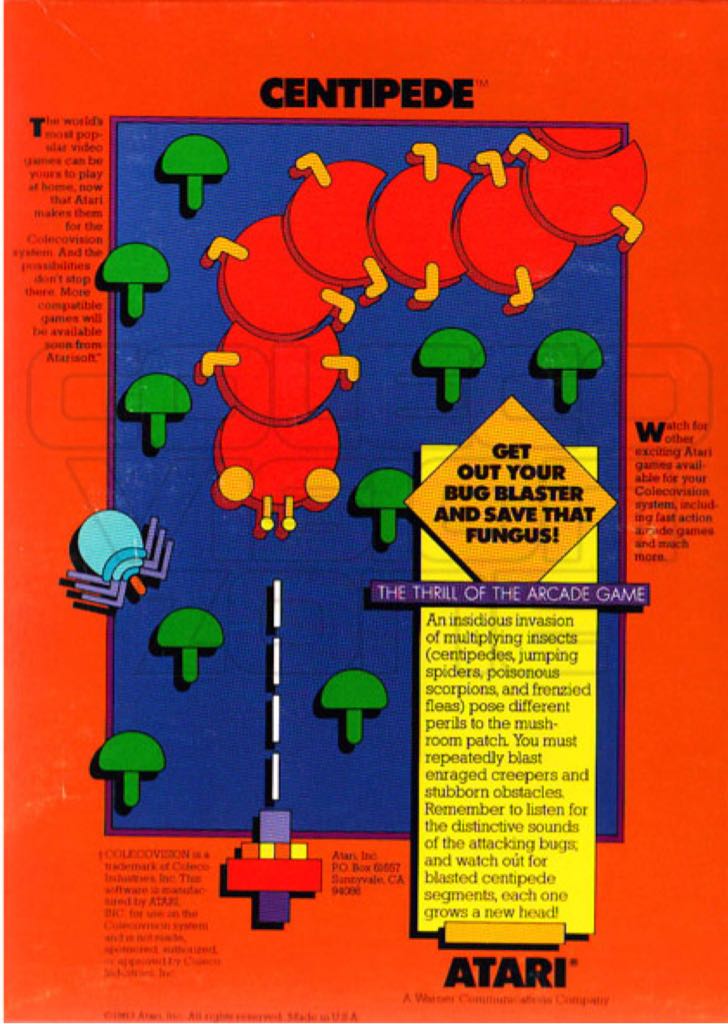 Centipede - Colecovision (Atari) video game collectible - Main Image 2