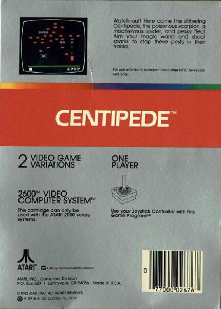 Centipede - Atari 2600 (Atari - 1) video game collectible - Main Image 2