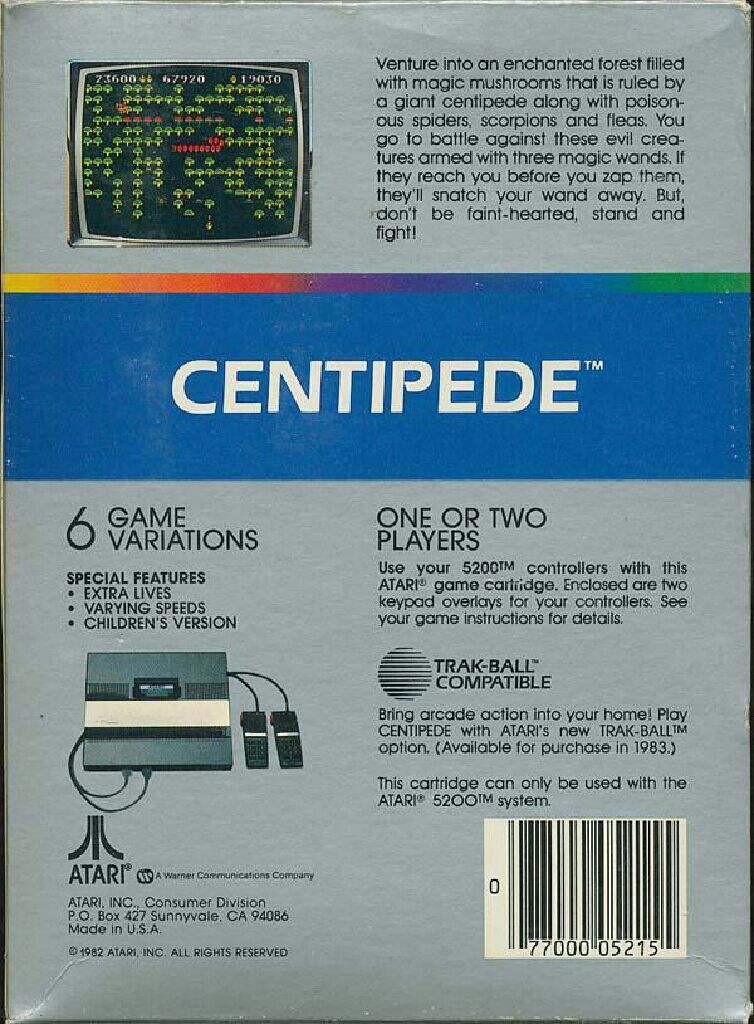 Centipede - Atari 5200 video game collectible - Main Image 2