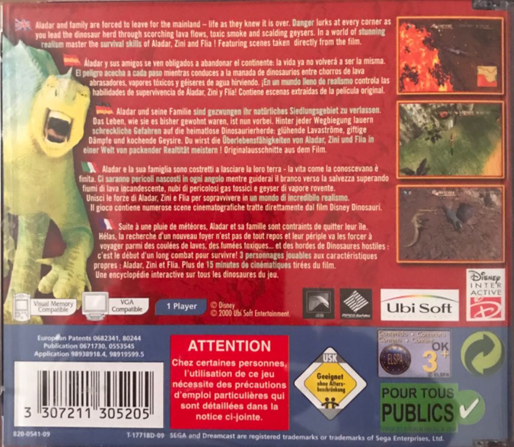 Disneys Dinosaur - Sega Dreamcast (Disney Interactive - 1) video game collectible [Barcode 3307211305205] - Main Image 2