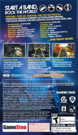 Rock Band Unplugged - Sony PlayStation Portable (PSP) (MTV Games - 1) video game collectible [Barcode 5030930075217] - Main Image 2