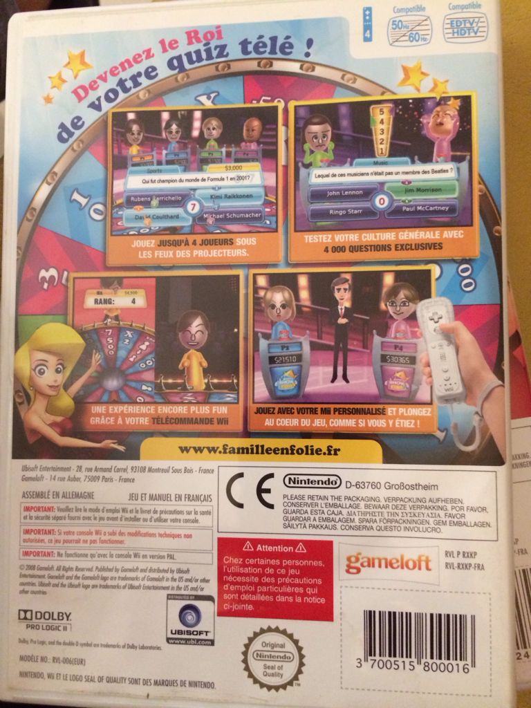 TV Show King Party - Nintendo Wii video game collectible [Barcode 3700515800016] - Main Image 2