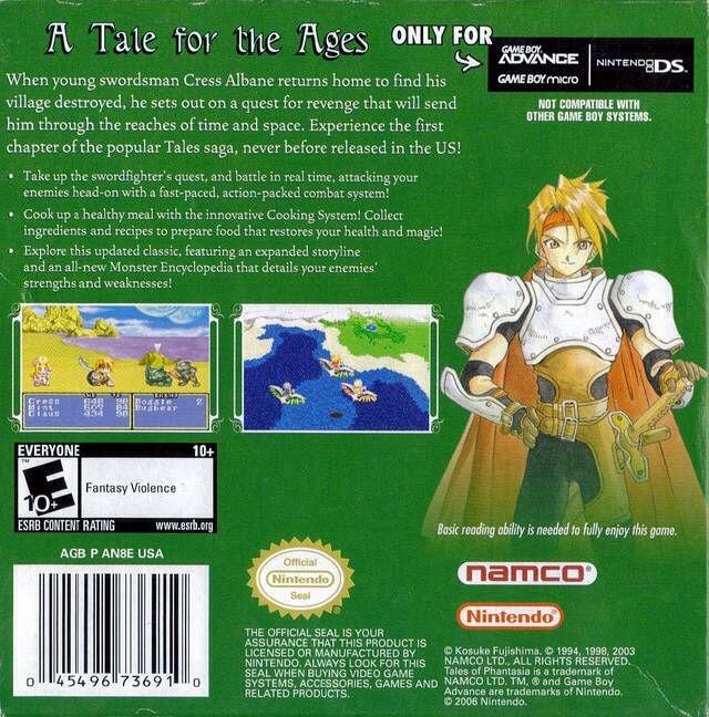 Tales Of Phantasia - Nintendo Game Boy Advance (GBA) (Namco - 1) video game collectible - Main Image 2