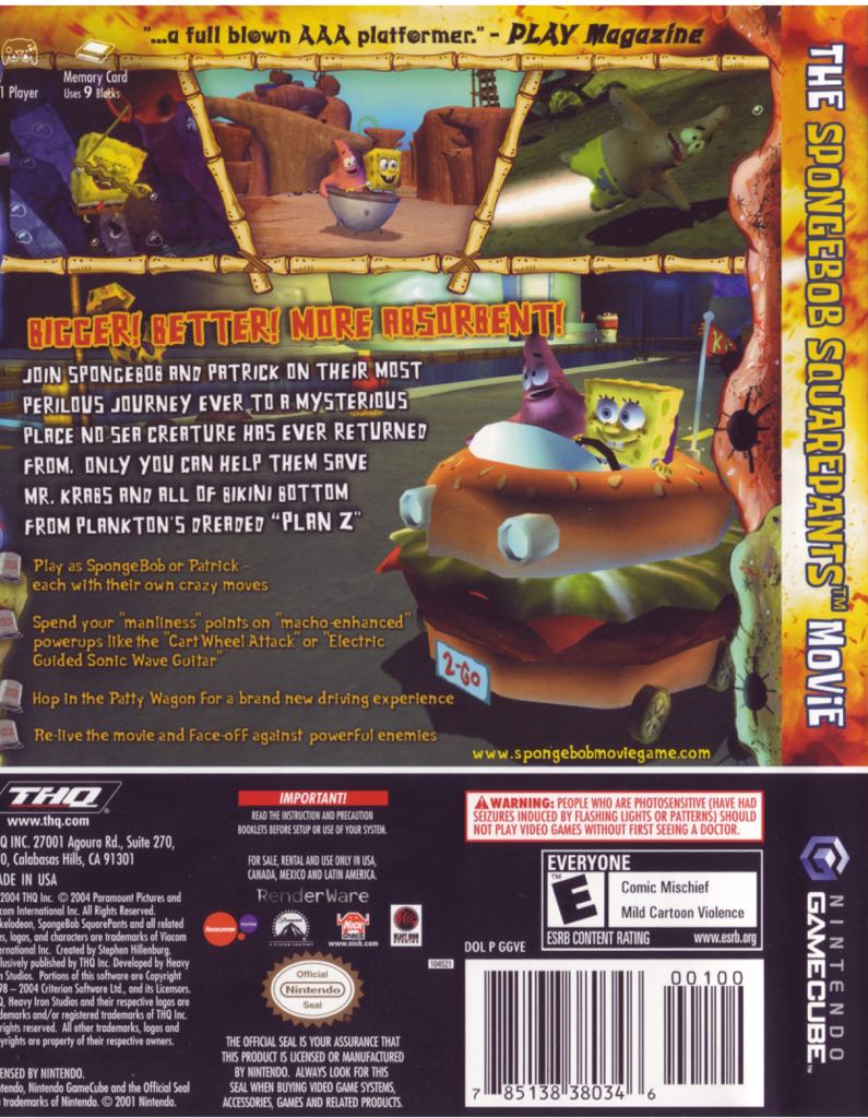 The Spongebob Squarepants Movie  - Nintendo GameCube video game collectible - Main Image 2