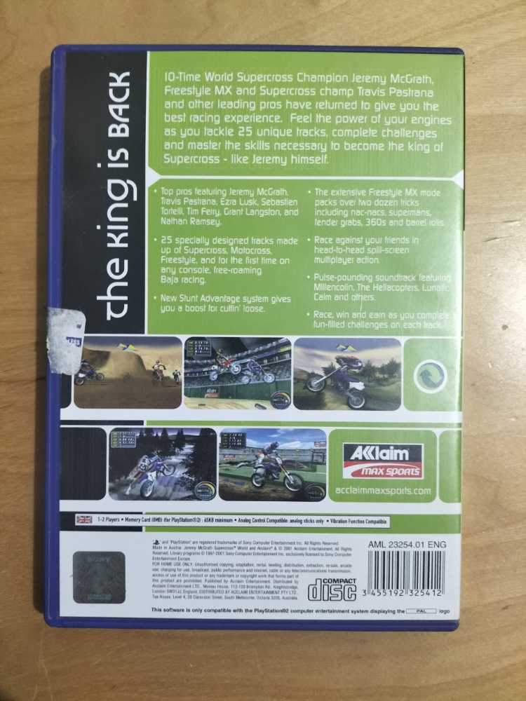 Jeremy McGrath Supercross World - Sony PlayStation 2 (PS2) (1-2) video game collectible [Barcode 3455192325412] - Main Image 2