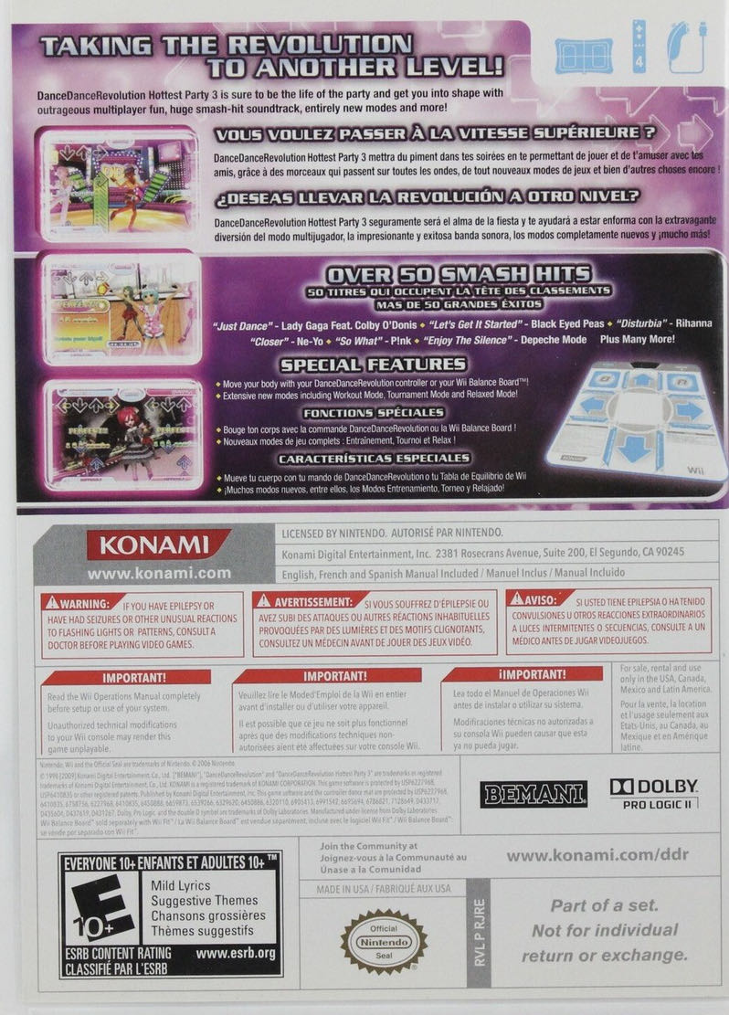 Dance Dance Revolution Hottest Party 3 - Nintendo Wii (Konami - 4) video game collectible - Main Image 2