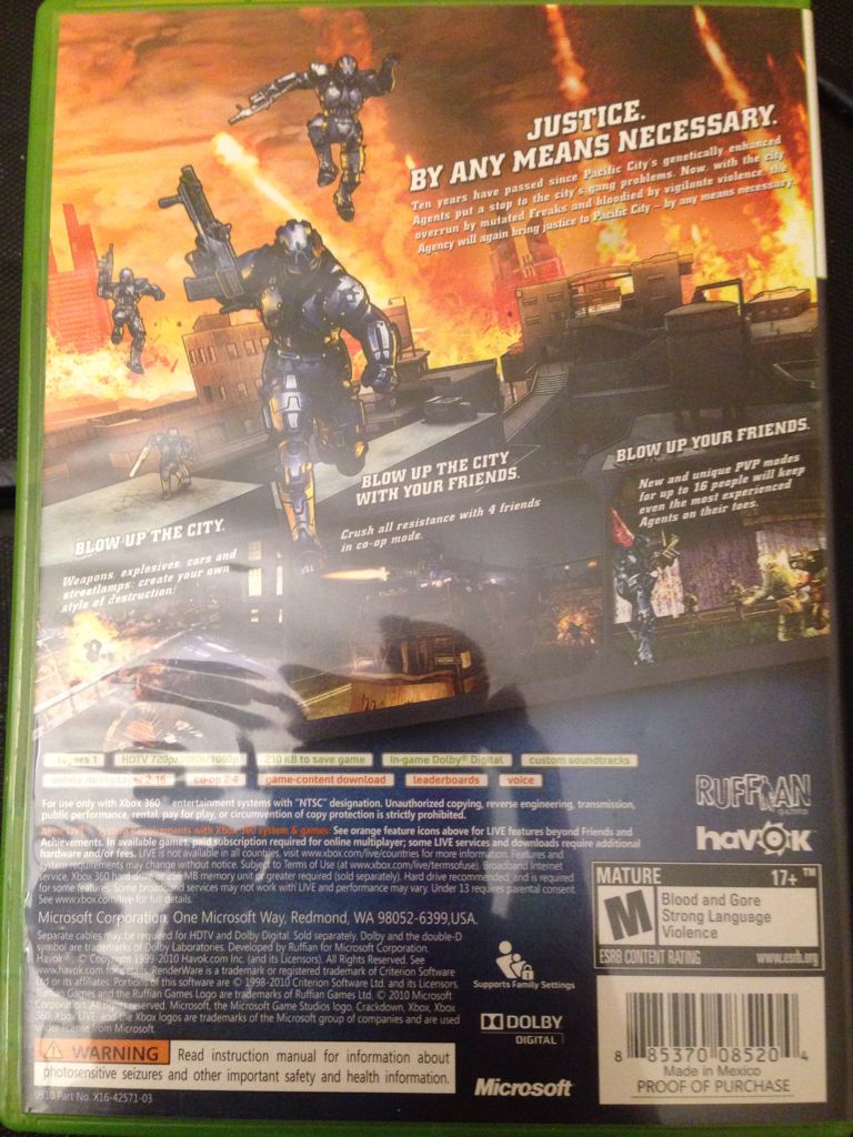 Crackdown 2 - Microsoft Xbox 360 (Microsoft Game Studios - 1) video game collectible [Barcode 885370085204] - Main Image 2