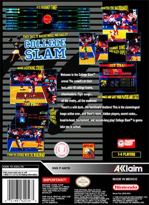 College Slam - Nintendo Super Nintendo Entertainment System (SNES) video game collectible - Main Image 2