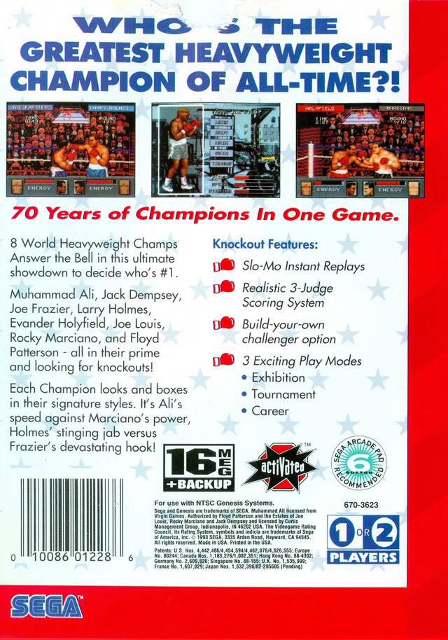 Greatest Heavyweights - Sega Genesis (Mega Drive) (Sega - 2) video game collectible [Barcode 010086012286] - Main Image 2