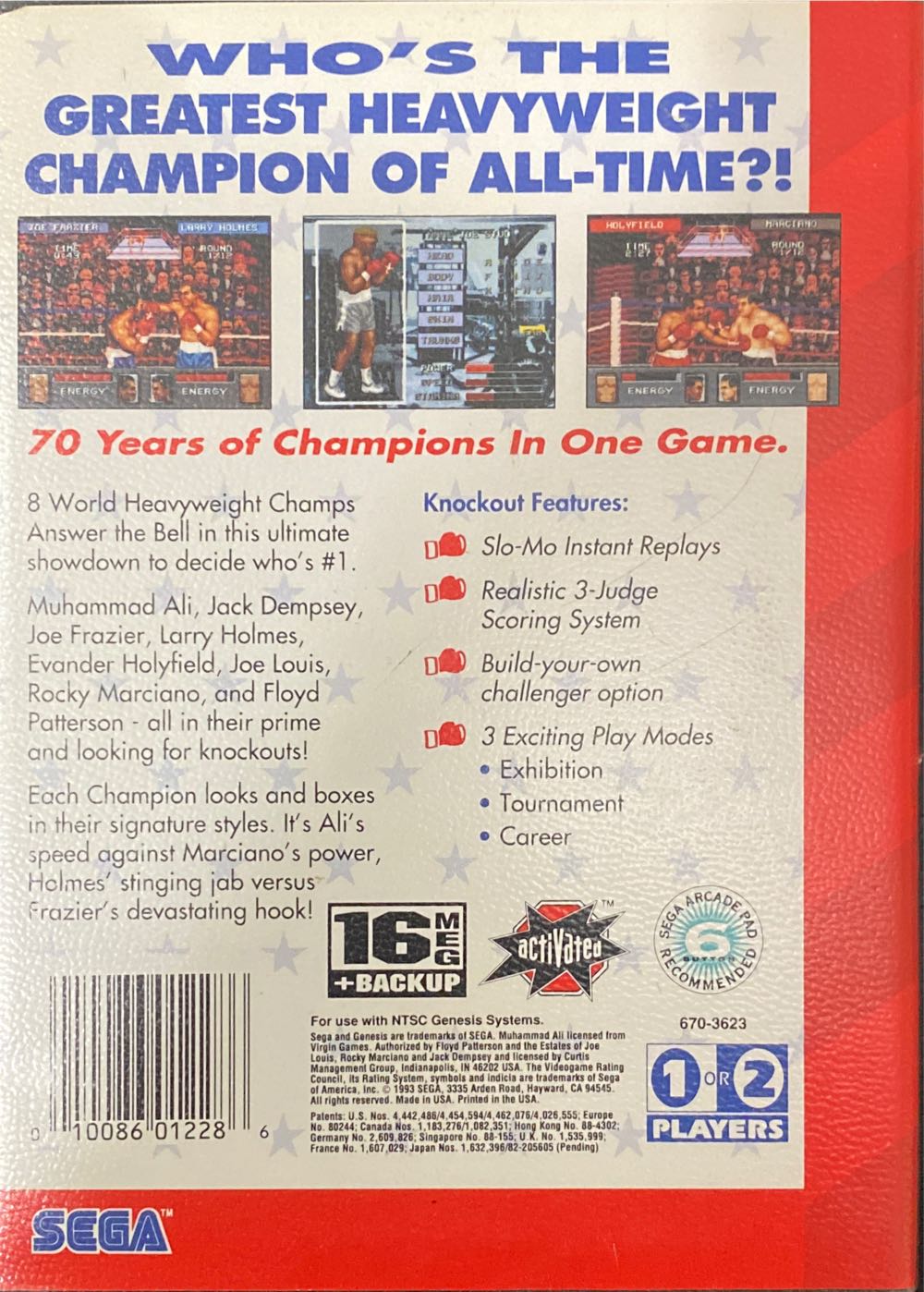 Greatest Heavyweights - Sega Genesis (Mega Drive) (Sega - 2) video game collectible [Barcode 010086012286] - Main Image 4