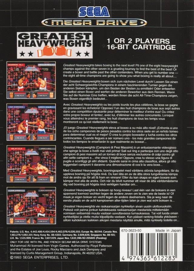 Greatest Heavyweights - Sega Mega Drive (Sega Sports - 1-2) video game collectible - Main Image 2