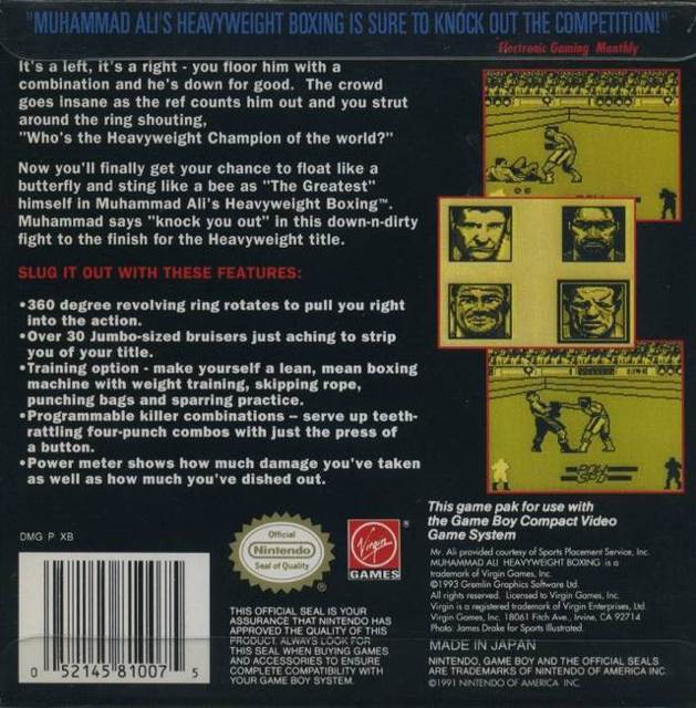 Muhammad Ali Heavyweight Boxing - Nintendo Game Boy video game collectible - Main Image 2