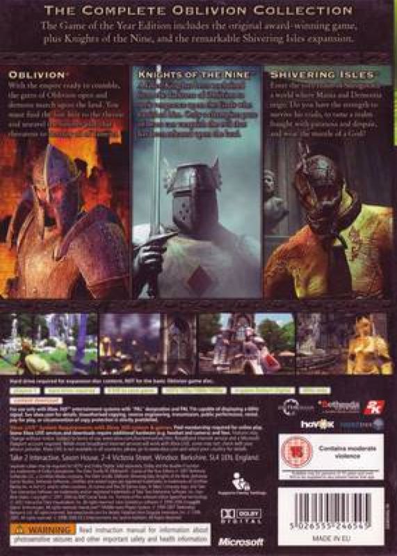 Elder Scrolls IV Oblivion Édition Jeu De L’année  - Microsoft Xbox 360 (Bethesda Softworks - 1) video game collectible [Barcode 5026555246552] - Main Image 2