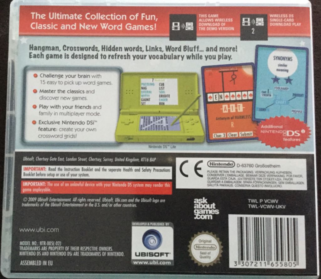Classic Word Games - Nintendo DS (Ubisoft - 2) video game collectible [Barcode 3307211655805] - Main Image 2