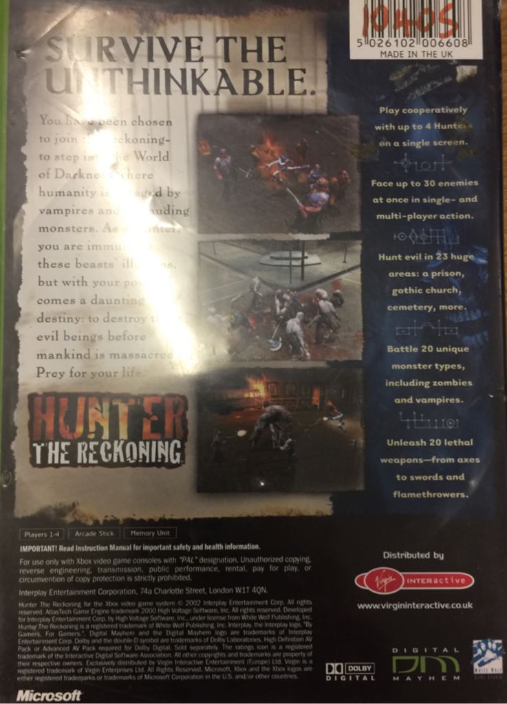 Hunter The Reckoning - Microsoft Xbox (Interplay) video game collectible - Main Image 2