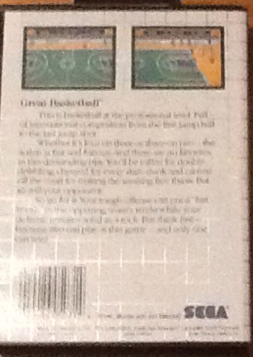 Great Basketball - Sega Master System (Sega - 2) video game collectible [Barcode 010086050714] - Main Image 2
