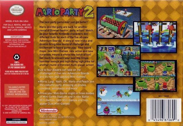 Mario Party 2 - Nintendo 64 (N64) (Nintendo - 1-4) video game collectible [Barcode 045496870690] - Main Image 2