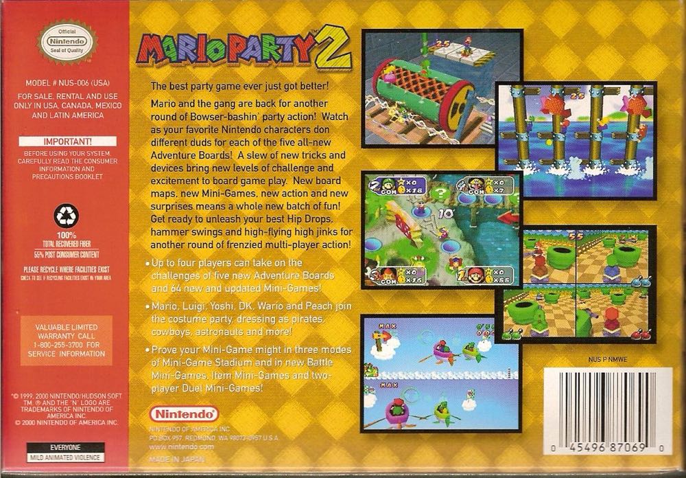Mario Party 2 - Nintendo 64 (N64) (Nintendo - 1-4) video game collectible - Main Image 2