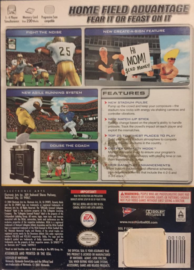 Ncaa Football 2005 - Nintendo GameCube video game collectible - Main Image 2