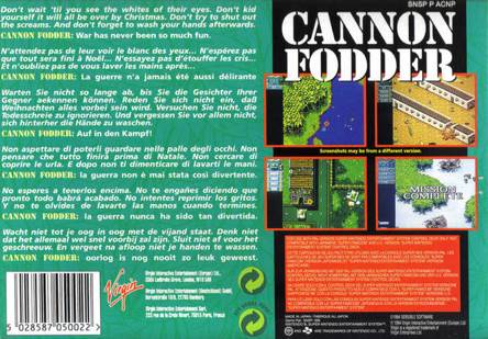 Cannon Fodder - Nintendo Super Nintendo Entertainment System (SNES) video game collectible - Main Image 2