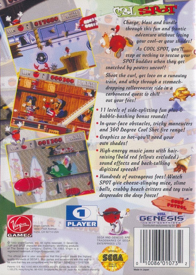 Cool Spot - Sega Genesis (Mega Drive) (Virgin - 1) video game collectible [Barcode 0010086010732] - Main Image 2