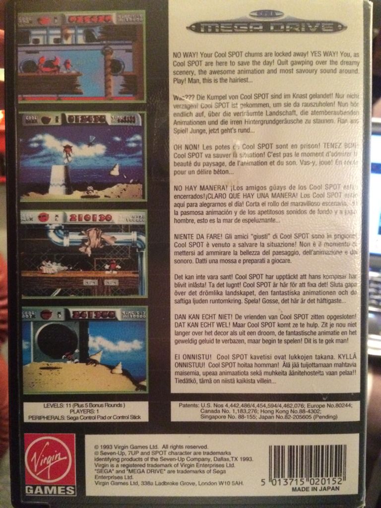 Cool Spot - Sega Mega Drive (Virgin Games - 1) video game collectible [Barcode 5013715020152] - Main Image 2