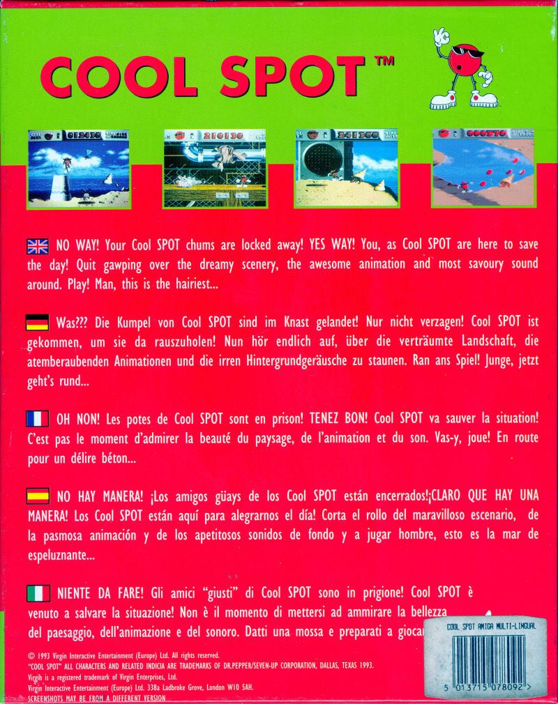 Cool Spot - Commodore Amiga video game collectible - Main Image 2