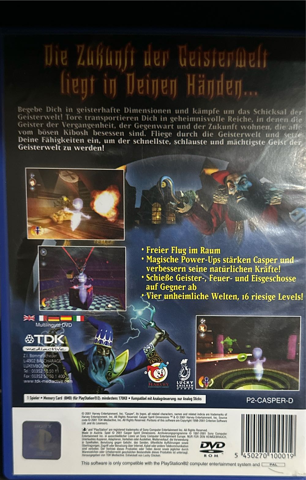 Casper Spirit Dimensions - Sony PlayStation 2 (PS2) video game collectible [Barcode 5450270100019] - Main Image 2