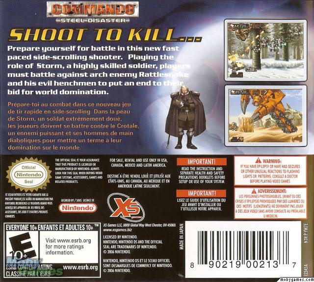 Commando Steel Disaster - Nintendo DS video game collectible - Main Image 2