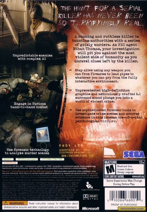 Condemned: Criminal Origins - Microsoft Xbox 360 (Sega) video game collectible - Main Image 2