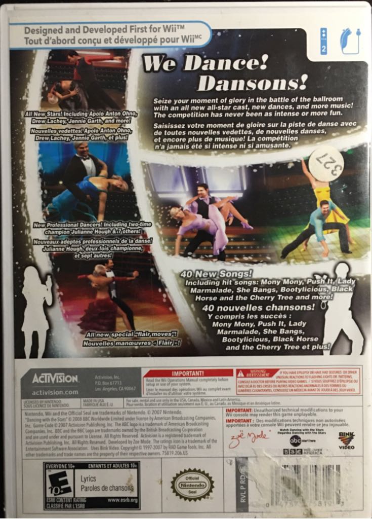 Dancing With The Stars - Nintendo Wii video game collectible [Barcode 047875758193] - Main Image 2