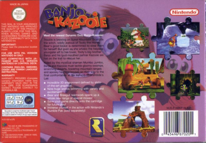 Banjo-Kazooie - Nintendo 64 (N64) (Nintendo - 1) video game collectible [Barcode 0045496870201] - Main Image 2