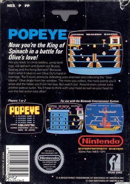 Popeye - Nintendo Entertainment System (NES) video game collectible - Main Image 2