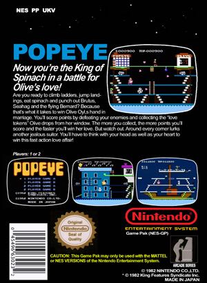 Popeye - Nintendo Entertainment System (NES) (Nintendo) video game collectible - Main Image 2