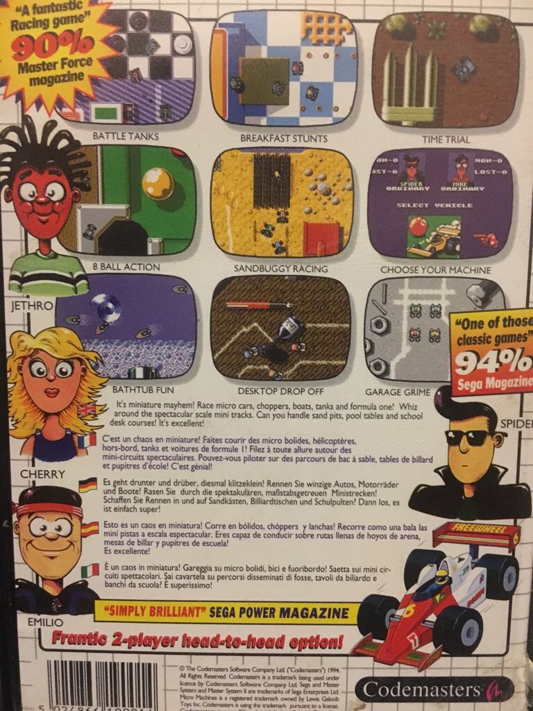 Micro Machines - Sega Master System (Codemasters - 1-2) video game collectible [Barcode 5024866190014] - Main Image 2