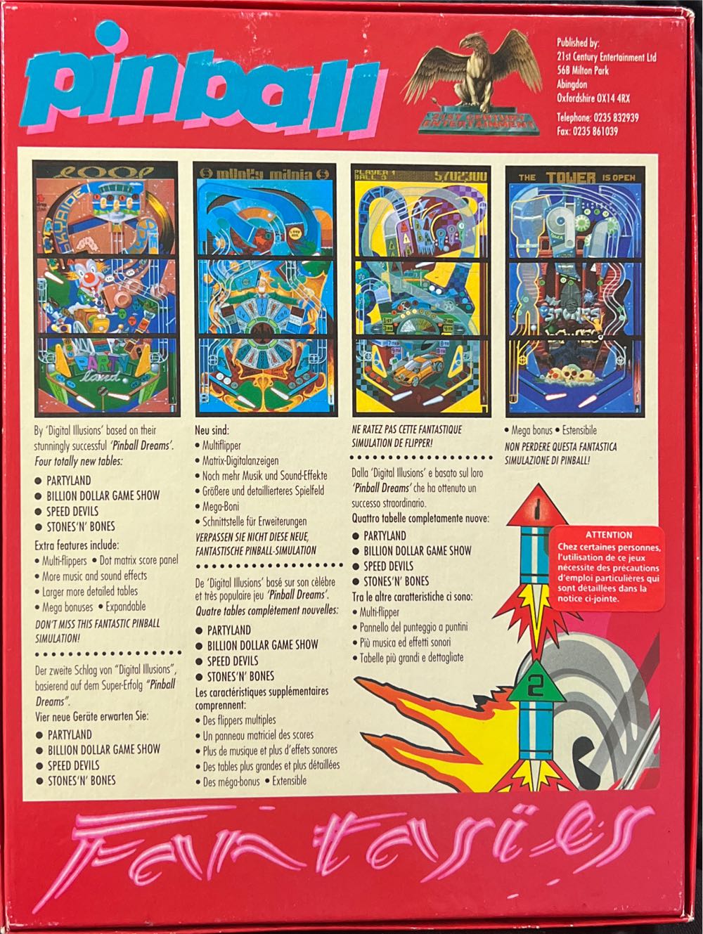 Pinball Fantasies - Commodore Amiga video game collectible [Barcode 5012635300306] - Main Image 2