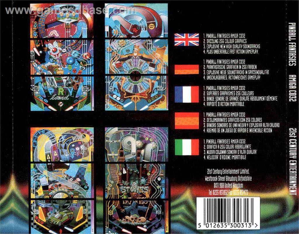 Pinball Fantasies - Amiga CD32 (21st Century Entertainment - 1) video game collectible [Barcode 5012635300313] - Main Image 2
