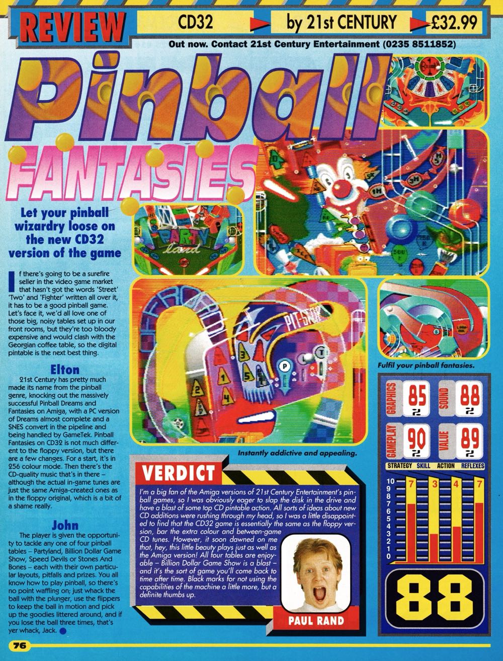 Pinball Fantasies - Amiga CD32 (21st Century Entertainment - 1) video game collectible [Barcode 5012635300313] - Main Image 4