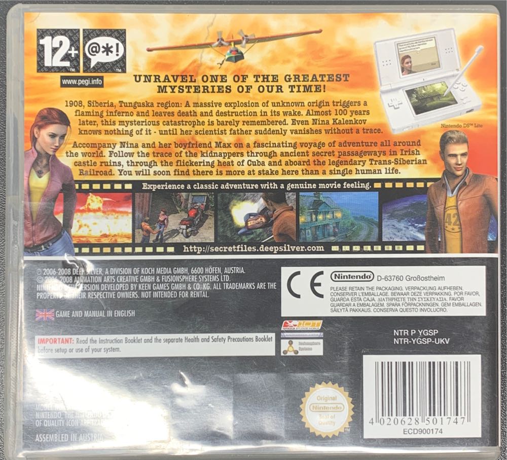 Secret Files: Tunguska - Nintendo DS (Nintendo - 1) video game collectible [Barcode 4020628501747] - Main Image 2