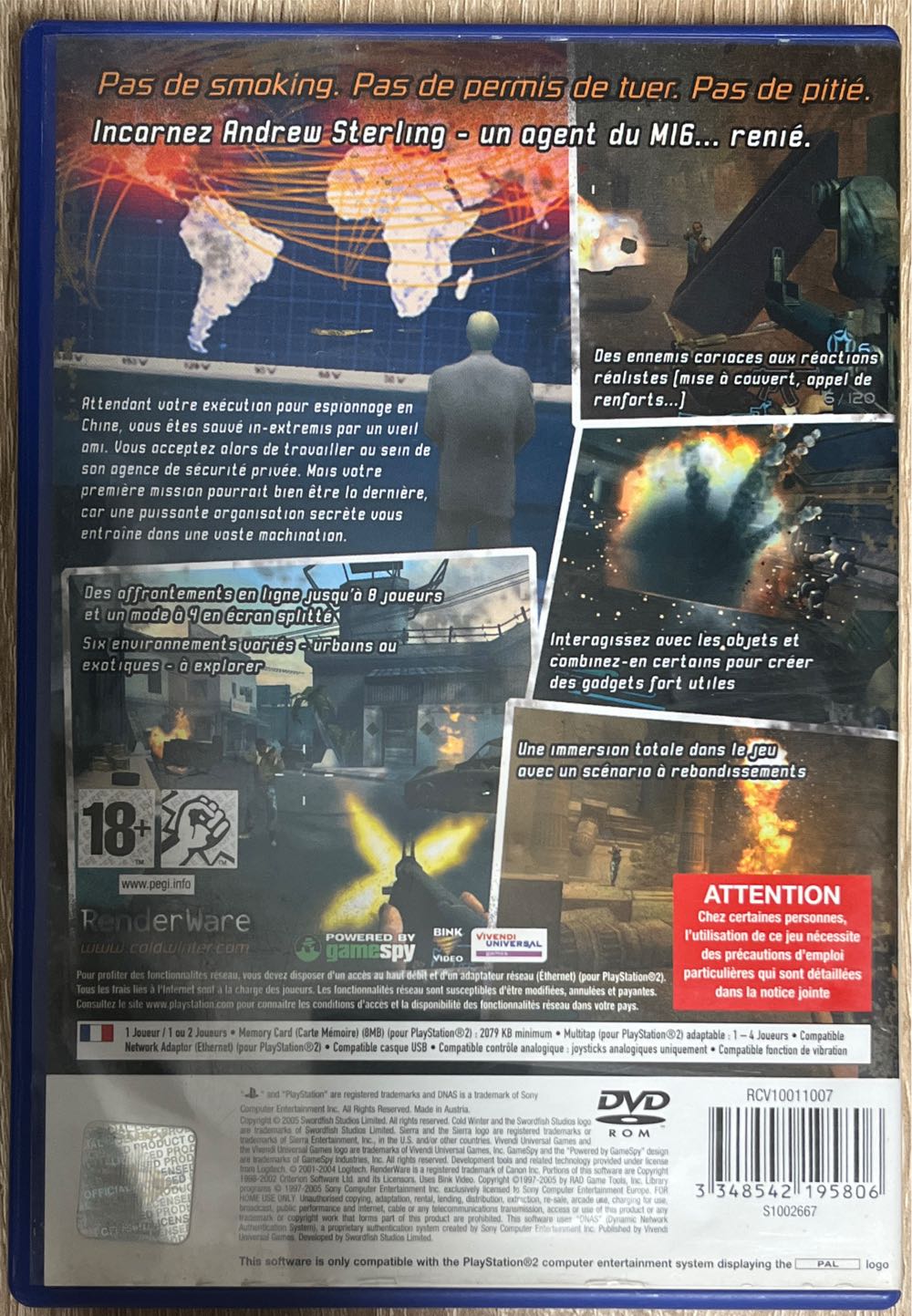 PS2 / Cold Winter - Sony PlayStation 2 (PS2) (1-2) video game collectible [Barcode 3348542195806] - Main Image 2