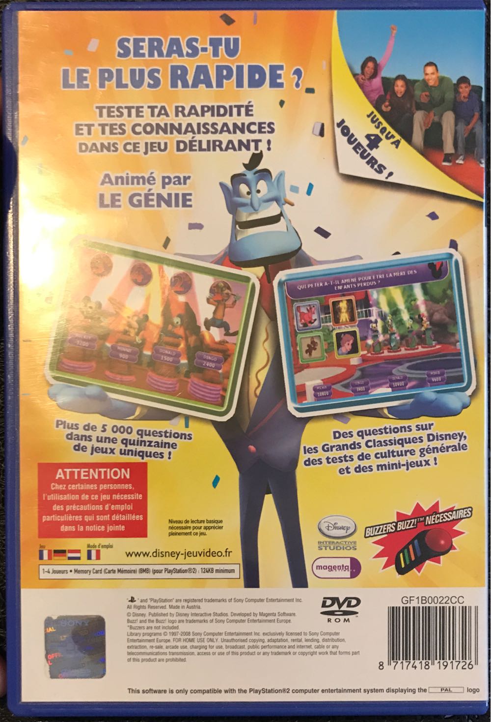 Disney Think Fast - Sony PlayStation 2 (PS2) (Disney) video game collectible [Barcode 8717418191726] - Main Image 2