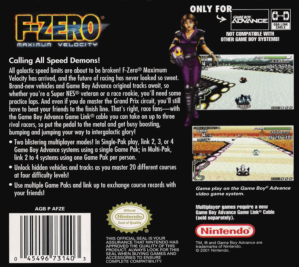 F-Zero Maximum Velocity - Nintendo Game Boy Advance (GBA) video game collectible - Main Image 2