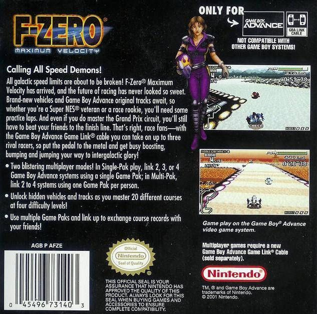 F-Zero: Maximum Velocity - Nintendo Game Boy Advance (GBA) (Nintendo) video game collectible - Main Image 2