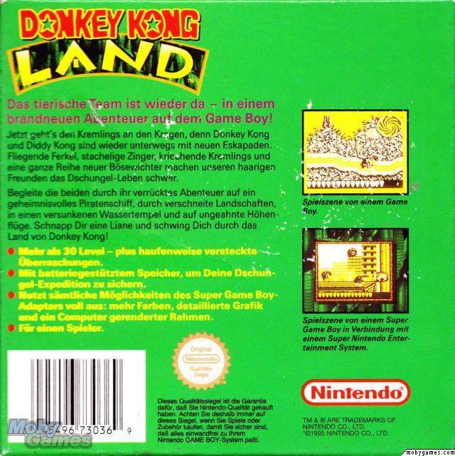 Donkey Kong Land - Nintendo Game Boy (Nintendo - 1) video game collectible [Barcode 045496730369] - Main Image 2