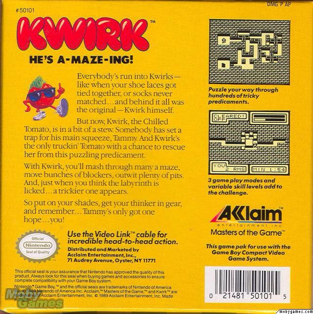 Kwirk - Nintendo Game Boy video game collectible - Main Image 2