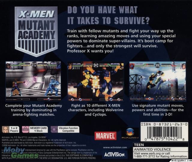X-Men: Mutant Academy - Sony PlayStation (Activision Blizzard - 2) video game collectible [Barcode 047875104228] - Main Image 2