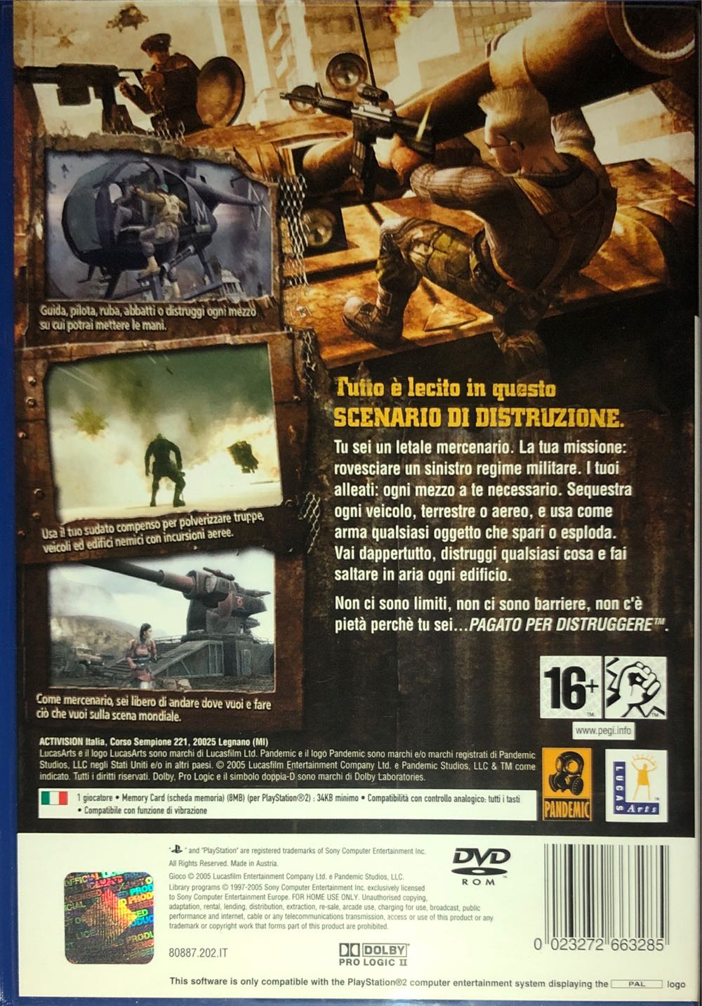 Mercenari - Sony PlayStation 2 (PS2) (LucasArts - 1) video game collectible [Barcode 023272663285] - Main Image 2