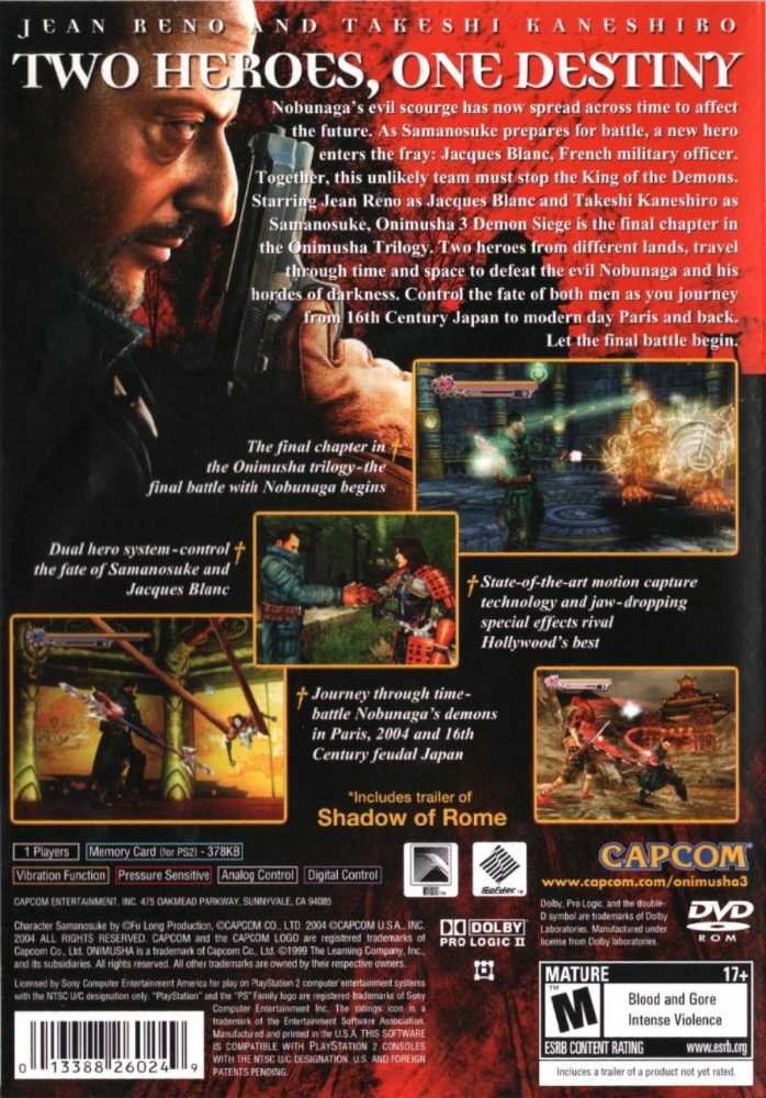 Onimusha 3: Demon Siege - Sony PlayStation 2 (PS2) (Capcom - 1) video game collectible - Main Image 2
