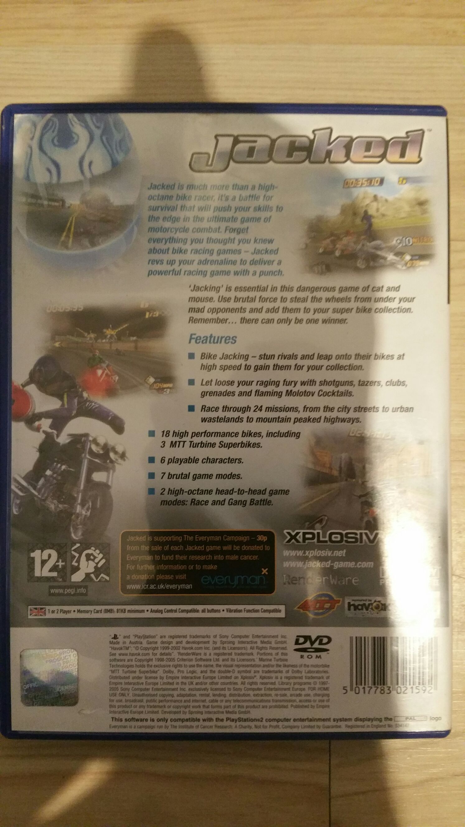 Jacked - Sony PlayStation 2 (PS2) (Empire Interactive - 1-2) video game collectible [Barcode 5017783021592] - Main Image 2