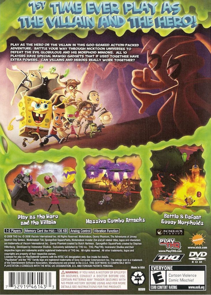 Spongebob Squarepants: Globs Of Doom - Sony PlayStation 2 (PS2) (THQ - 1-2) video game collectible [Barcode 4005209111058] - Main Image 2